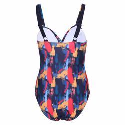 Regatta Womens/Ladies Sakari Brush Stroke Tummy Control One Piece Swimsuit - 8 UK, Navy