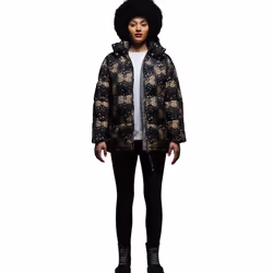 Regatta Womens/Ladies Christian Lacroix Gallican Messangers Print Baffled Padded Jacket - 18 UK, Black/Gold