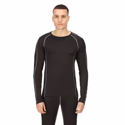 Regatta Mens Pro Long-Sleeved Base Layer Top - S, Black