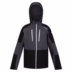 Regatta Childrens/Kids Highton IV Waterproof Jacket - 7-8 Years, Seal Grey/Black