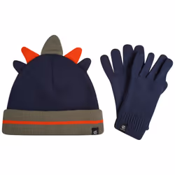 Dare 2B Childrens/Kids Brighten Dinosaur Hat And Gloves Set - 7-10 Years, Agave Green/Moonlight Denim