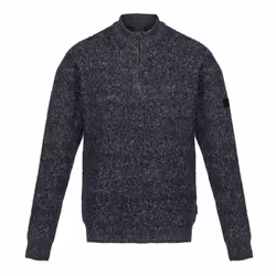 Regatta Mens Solomon Marl Knitted Zip Neck Sweatshirt - L, Navy
