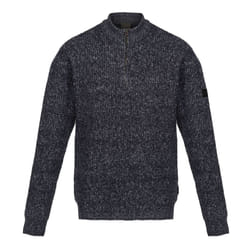 Regatta Mens Solomon Marl Knitted Zip Neck Sweatshirt - L, Navy