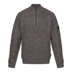 Regatta Mens Solomon Marl Knitted Zip Neck Sweatshirt - M, Dark Grey