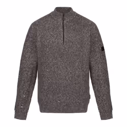 Regatta Mens Solomon Marl Knitted Zip Neck Sweatshirt - L, Dark Grey