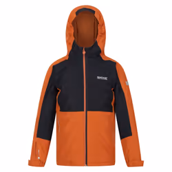 Regatta Childrens/Kids Beamz III Waterproof Jacket - 11-12 Years, Burnt Copper/Black