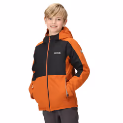Regatta Childrens/Kids Beamz III Waterproof Jacket - 11-12 Years, Burnt Copper/Black