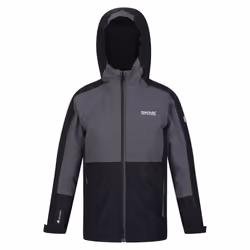 Regatta Childrens/Kids Beamz III Waterproof Jacket - 5-6 Years, Black/Seal Grey