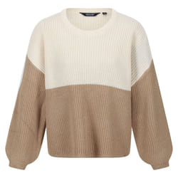Regatta Womens/Ladies Kamaria Knitted Jumper - 12 UK, Light Vanilla/Barleycorn