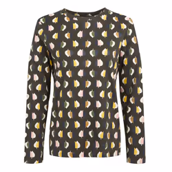 Regatta Womens/Ladies Orla Kiely Leaf Print Long-Sleeved T-Shirt - 8 UK, Tiny Elm Grey