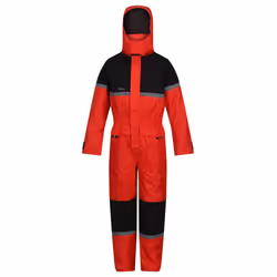 Regatta Childrens/Kids Rancher Colour Block Waterproof Jumpsuit - 9-10 Years, Classic Red/Black