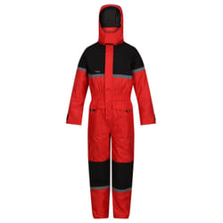Regatta Childrens/Kids Rancher Colour Block Waterproof Jumpsuit - 9-10 Years, Classic Red/Black