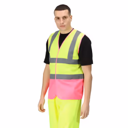 Regatta Mens Pro Two Tone Hi-Vis Vest - S, Fluro Yellow/Pink