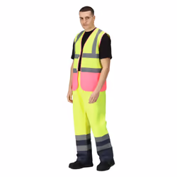 Regatta Mens Pro Two Tone Hi-Vis Vest - S, Fluro Yellow/Pink