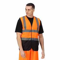 Regatta Mens Pro Two Tone Hi-Vis Vest - XL, Fluro Orange/Black