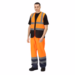 Regatta Mens Pro Two Tone Hi-Vis Vest - XL, Fluro Orange/Black