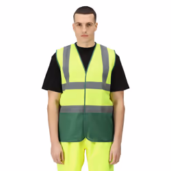 Regatta Mens Pro Two Tone Hi-Vis Vest - XL, Fluro Yellow/Medical Green