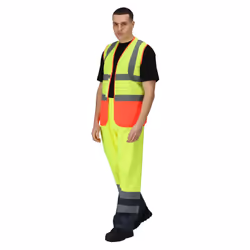 Regatta Mens Pro Two Tone Hi-Vis Vest - 3XL, Fluro Yellow/Red