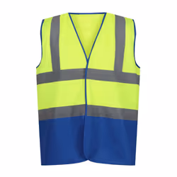 Regatta Mens Pro Two Tone Hi-Vis Vest - M, Fluorescent Yellow/Royal Blue