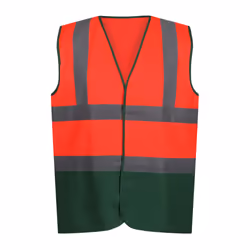 Regatta Mens Pro Two Tone Hi-Vis Vest - M, Fluro Red/Medical Green