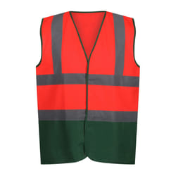 Regatta Mens Pro Two Tone Hi-Vis Vest - M, Fluro Red/Medical Green