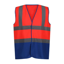 Regatta Mens Pro Two Tone Hi-Vis Vest - XL, Fluro Red/Royal Blue