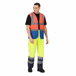 Regatta Mens Pro Two Tone Hi-Vis Vest - 3XL, Fluro Red/Royal Blue