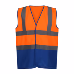 Regatta Mens Pro Two Tone Hi-Vis Vest - XL, Fluro Orange/Royal Blue