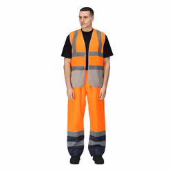 Regatta Mens Pro Two Tone Hi-Vis Vest - XL, Fluro Orange/Seal Grey