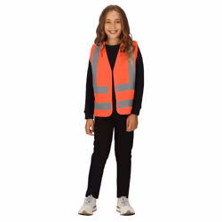 Regatta Childrens/Kids Hi-Vis Vest - 7-8 Years, Fluro Red
