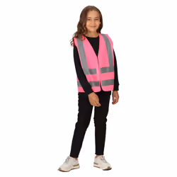 Regatta Childrens/Kids Hi-Vis Vest - 9-10 Years, Fluro Pink