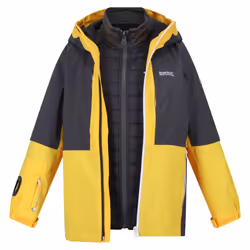 Regatta Childrens/Kids Hydrate VIII 3 in 1 Waterproof Jacket - 14 Years, California Yellow/Seal Grey