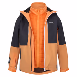 Regatta Childrens/Kids Hydrate VIII 3 in 1 Waterproof Jacket - 11-12 Years, Apricot Crush/Seal Grey