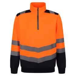Regatta Mens Pro Quarter Zip Hi-Vis Vest - S, Orange/Navy