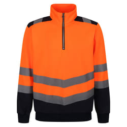 Regatta Mens Pro Quarter Zip Hi-Vis Vest - S, Orange/Navy