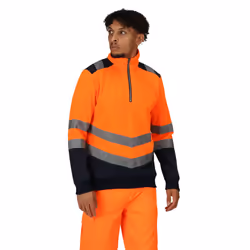 Regatta Mens Pro Quarter Zip Hi-Vis Vest - S, Orange/Navy