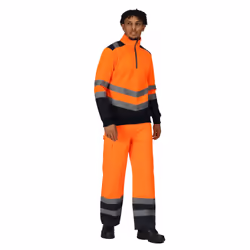Regatta Mens Pro Quarter Zip Hi-Vis Vest - S, Orange/Navy