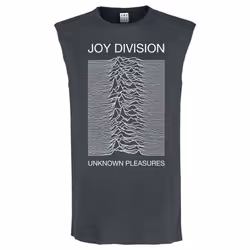 Amplified Mens Unknown Pleasures Joy Division Tank Top - M, Charcoal
