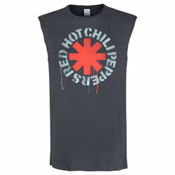 Amplified Mens Stencil Asterix Red Hot Chili Peppers Tank Top - XL, Charcoal