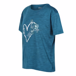 Regatta Childrens/Kids Findley Keep Going Heart Marl T-Shirt - 7-8 Years, Gulfstream