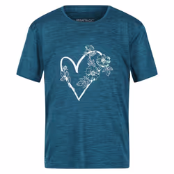 Regatta Childrens/Kids Findley Keep Going Heart Marl T-Shirt - 9-10 Years, Gulfstream