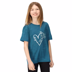 Regatta Childrens/Kids Findley Keep Going Heart Marl T-Shirt - 9-10 Years, Gulfstream
