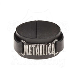 Metallica Unisex Adult Logo Leather Wristband