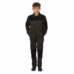 Regatta Childrens/Kids Camouflage Jumpsuit - 7-8 Years, Green/Black