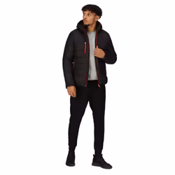 Regatta Mens Navigate Thermal Padded Jacket - S, Black/Classic Red