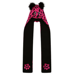 Dare 2B Childrens/Kids Snowplay Leopard Print 3 in 1 Hat Scarf - 3-6 Years, Pure Pink/Black