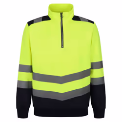 Regatta Mens Pro Hi-Vis Quarter Zip Top - M, Yellow/Navy