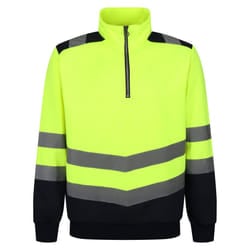 Regatta Mens Pro Hi-Vis Quarter Zip Top - M, Yellow/Navy