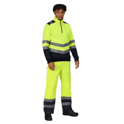 Regatta Mens Pro Hi-Vis Quarter Zip Top - M, Yellow/Navy