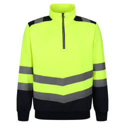 Regatta Mens Pro Hi-Vis Quarter Zip Top - S, Yellow/Navy
